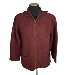 Vintage Bernardo Essentials 100% Wool Full Zip Cardigan Sweater - Men’s M